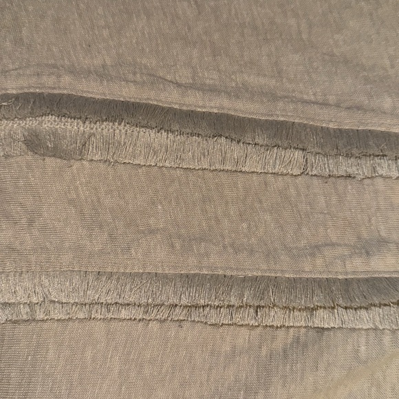 J. Jill natural 100% Linen short sleeve relaxed poncho style fringed top Sz XL - Picture 7 of 8